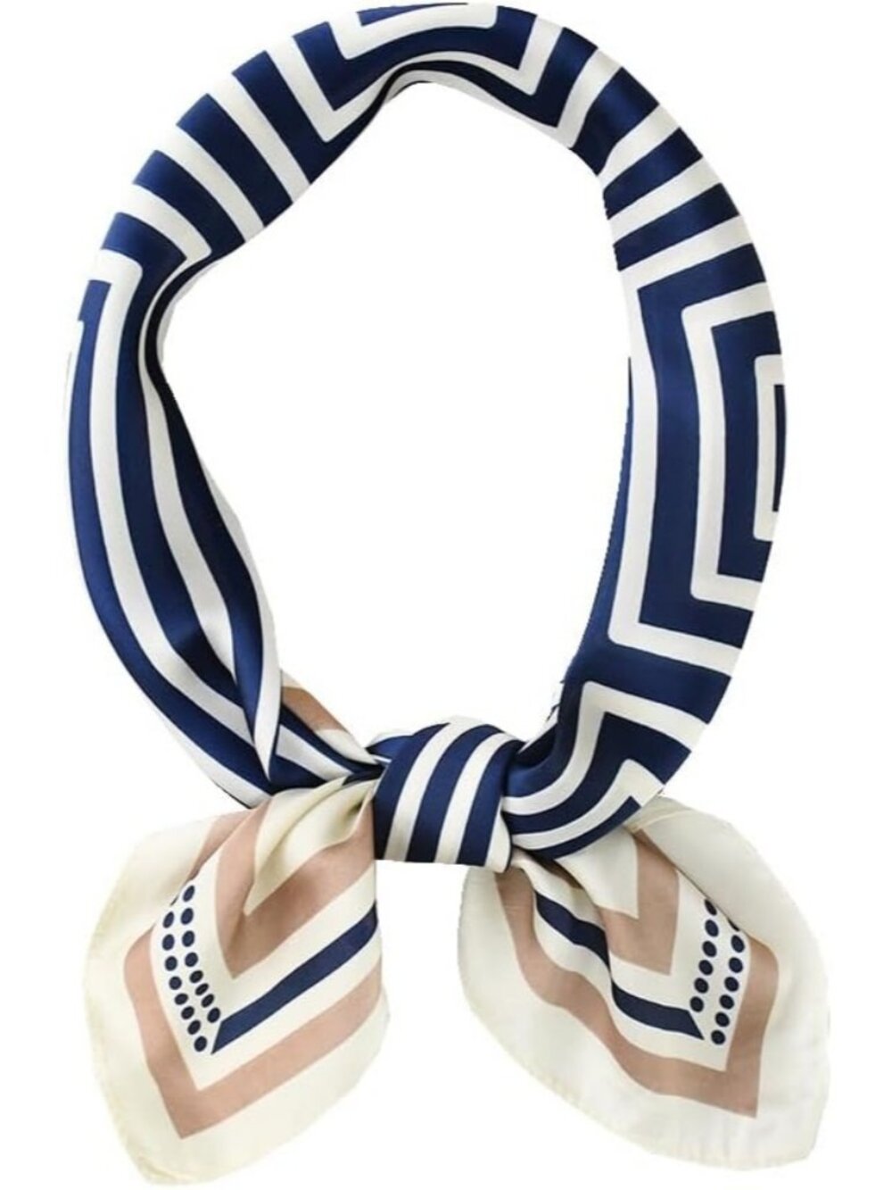 Women's Geometry Houndstooth Scarf for Hair Digital Printed Headscarf Silk